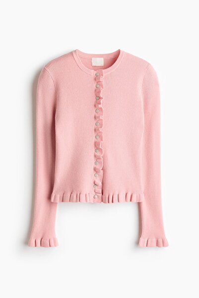 H&M Lastik Örgülü ve Fırfırlı Hırka