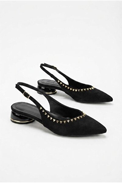 fort 129-2317 Satin Sequins and Buckle Detailed 2.5 cm Heel Height Women's Shoes