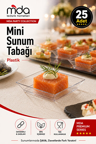 SMARTPACK Mini Sunum Tabağı Plastik 25 adet
