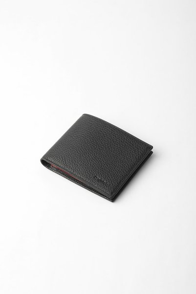 CENGİZ PAKEL Genuine Leather Horizontal Multi-Card Holder Slim Men's Wallet Black/Red – 27407