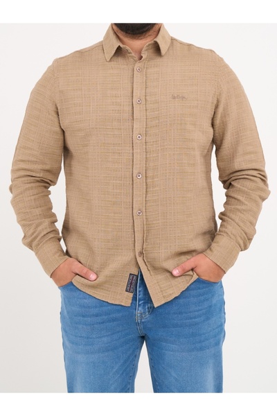 Lee Cooper - Camasa barbat cu maneca lunga de culoare uniforma