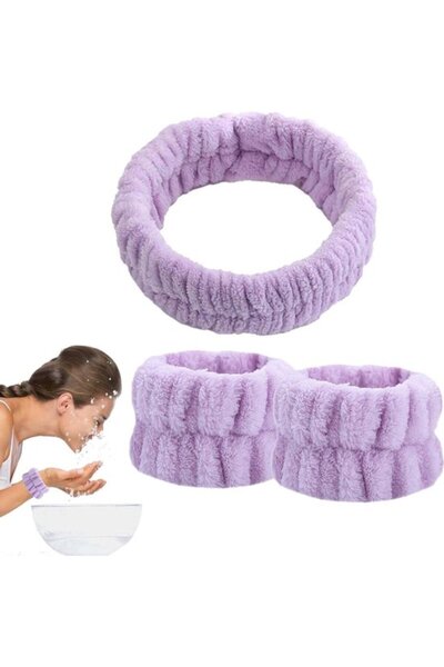 STARSTAR Facial headband+wristband 3pc absorbent makeup cleansing set.