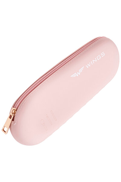 WINGS BRAND Husă de călătorie din silicon pentru pensule ROZ