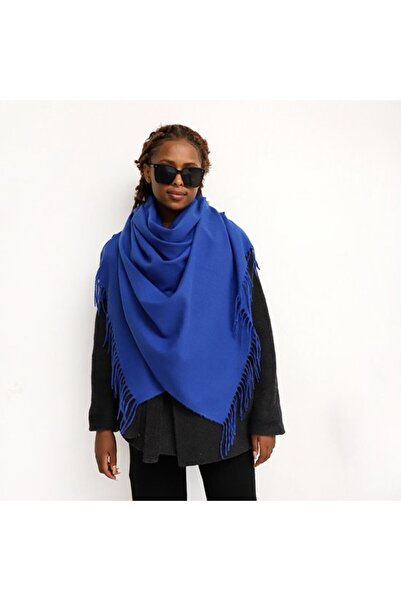 STARSTAR Women's silk scarf 210x70cm royal blue elegant soft winter.
