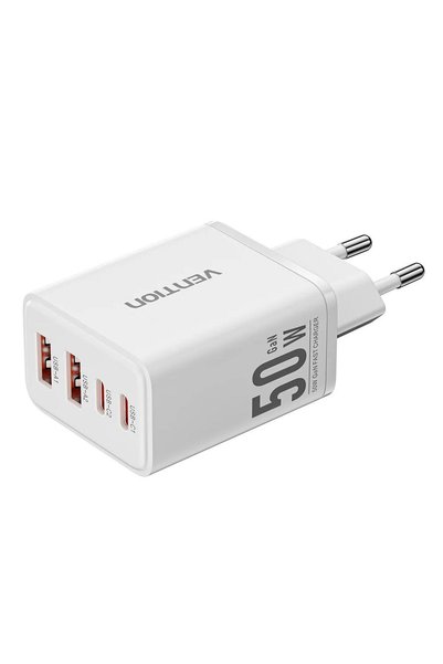 Vention Încărcător de rețea Vention, 50W, 2 x USB-C (30W/20W), 2 x USB-A (18W...