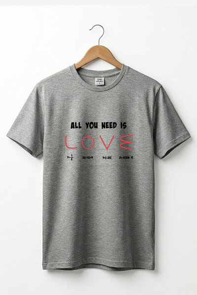 The Baski February 14 Valentine's Day Love Printed 100% Cotton Premium Gray M...