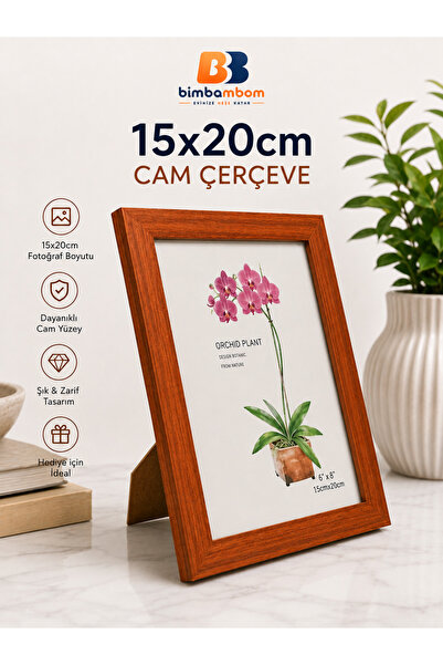 bimbambom Ramă din lemn 15x20cm Ramă decorativă din sticlă
