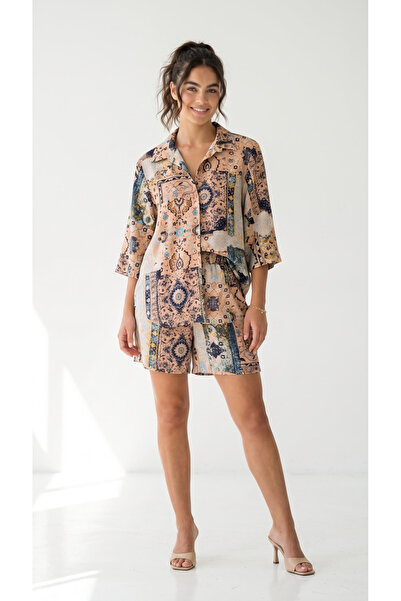 Ded COLLECTION Women's ethnic patterned bohemian chic, relaxed fit shirt & sh...
