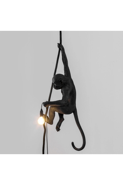 Generic Brand Hanging Monkey LED Pendant Light – Creative Rope Swing Decorati...
