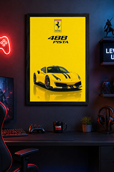 Charmbi Poster cu ramă din lemn Ferrari Pista, pictură de perete cadou, impri...