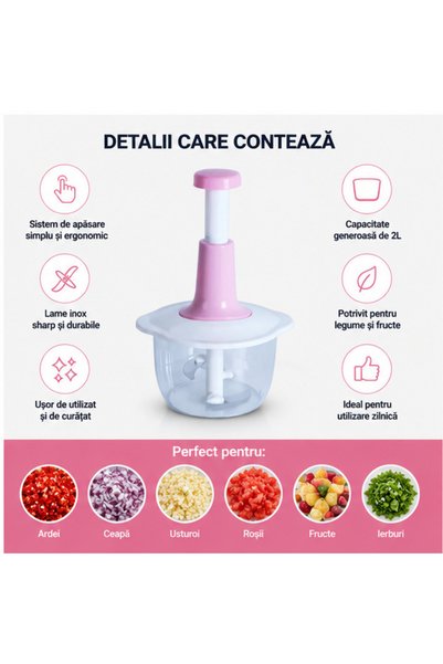 OEM Tocător manual multifuncțional 2L pentru legume și fructe