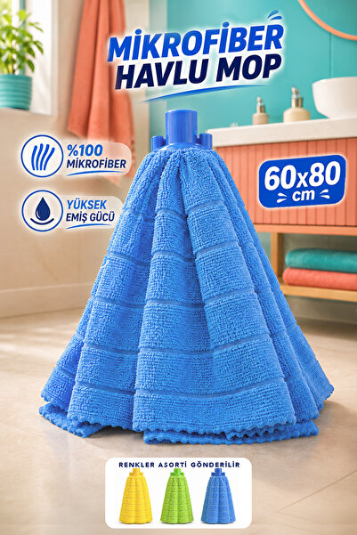 Meleni Home Mikrofiber Havlu Mop Bezi - Leke Bırakmayan Yüksek Emici Yedek Mo...