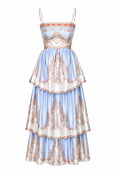 Özge Özgenç Layered Patterned Strap Dress