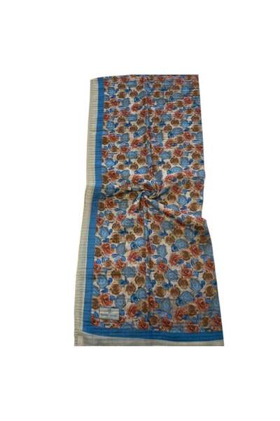 SHAWL SECRET Floral Pattern Glamour Shawl Blue 54271