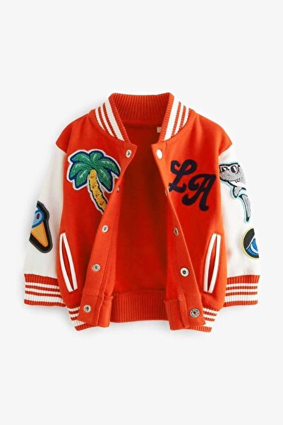 hety Tropical Patch Orange Kids College Jacket