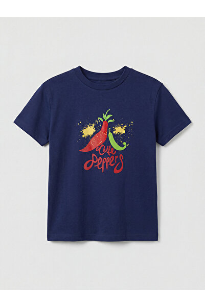 LC Waikiki Trendlucky Boys' T-Shirt with Oval Collar and Printed Design
