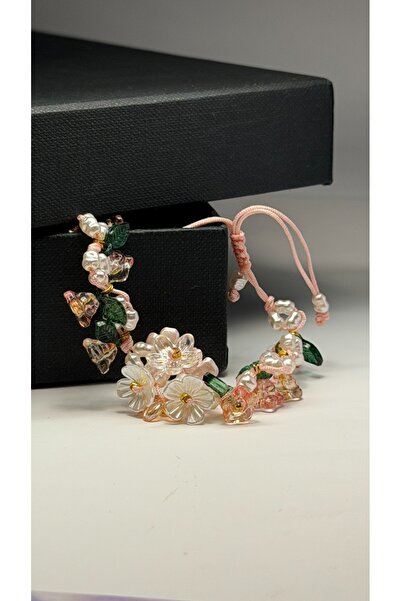 Gioriz Atelier Rose Bloom | El Yapımı İnci ve Çiçek Detaylı Ayarlanabilir Bil...
