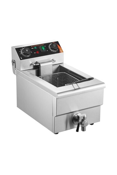 OMS Friteuza profesionala Inox, 3000 W, Robinet golire ulei, Capacitate 9 l, ...