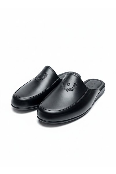 DEPASSE D Emblem Men's Black Slippers Home Office Guest Dowry Groom