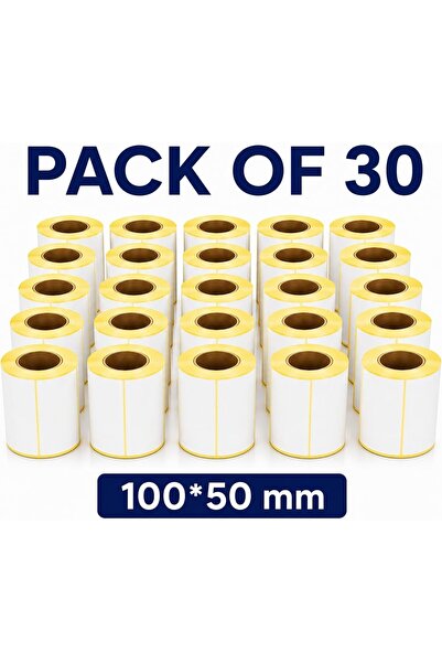 Generic Pack of 30 rolls, thermal barcode labels, size 100mm x 50mm, inner di...