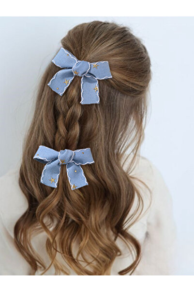 Take Two By Styli Set of 2 - Star Print Bow Hair Clips