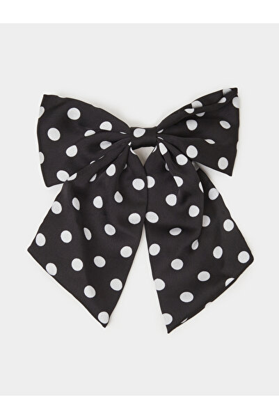 Styli Black Polka Dot Bow Hair Clip