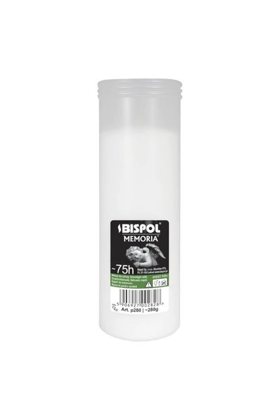 BISPOL Set 3 x Candela Alba Tip Rezerva Bispol, 75 Ore, Inaltime 18 cm