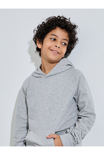 Styli Teen Unisex Grey Regular Fit Cotton Hoodie