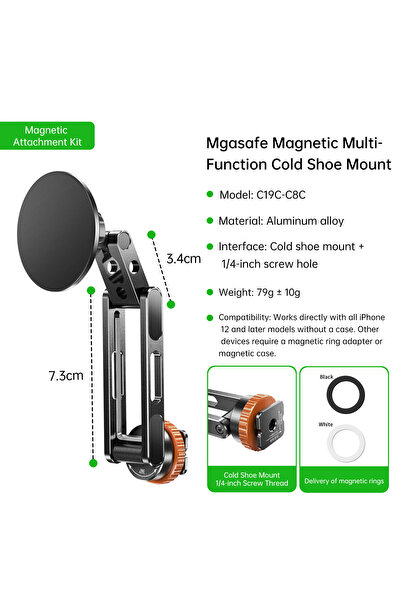Choice black Magsafe Metal Magnetic Fixed Phone Holder Foldable Cold Shoe Tri...