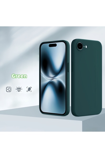 Choice50 iPhone 16e Green Fashion Solid Colour Shockproof Protective Liquid S...