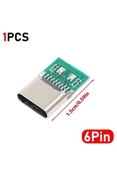 Choice6 1X-6Pin 1-20Pcs Type C Female Connectors Jack with Dual 5.1K Resistor...