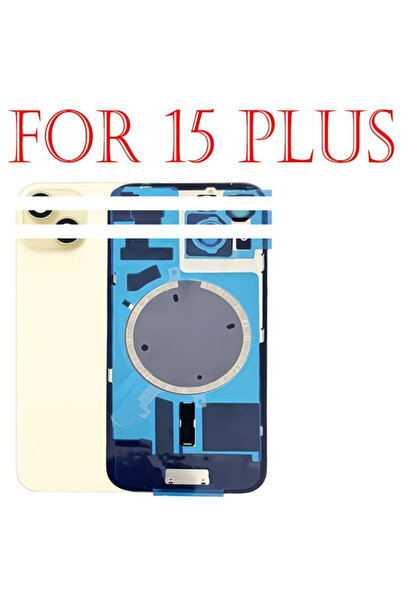 Choice9 15 PlusYellow 1PCS Battery Back Door Glass Cover Replacement for phon...