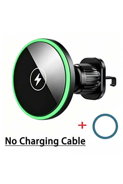 Choice Black no cable Magnetic wireless car charger holder with LED light ven...