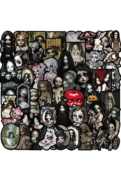 Choice 50Pcs 50PCS Horror Gothic Doll Stickers Horror Dark Vinyl Waterproof f...