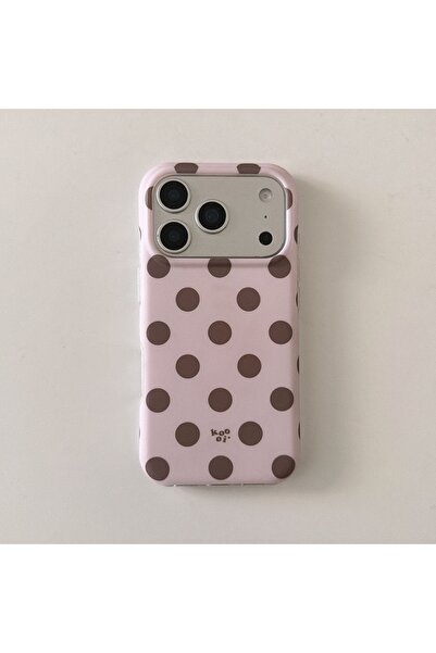 Choice20 iPhone17 Pro Max Pc + tpu Dark Brown Simple Matte Pink Background Wh...