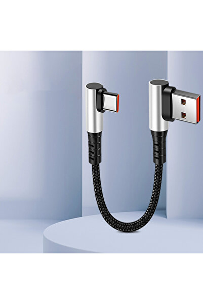 Choice 0.25m A-C NNBILI 90 Degree Short Cable USB Type C To Type C 6A Fast Ch...