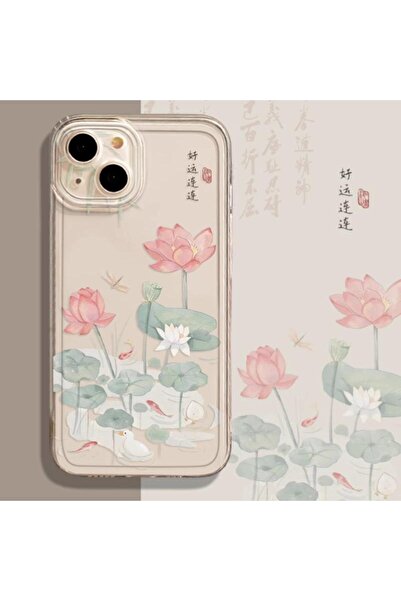 Choice27 For iPhone 13 KY-02-D1162 Lotus Pond TPU Phone Case for iPhone 7 8 X...