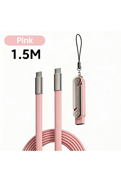 Choice3 Pink 2-IN-1 Type-C Cable Foldable Mobile Phone Holder 240W Fast Charg...