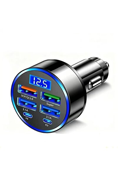 Choice 6 Port Car Charger 350W USB Car Charger PD QC3.0 USB C Car Phone Charg...