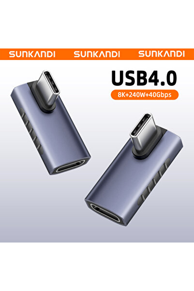 Choice 2pcs SUNKANDI USB C Adapter 240W PD, 8K@60Hz, 40Gbps, 90 Degree USB C ...