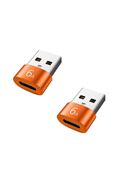Choice 2PCS Orange 6A USB To Type C OTG Adapter USB USB-C Male To Micro USB T...