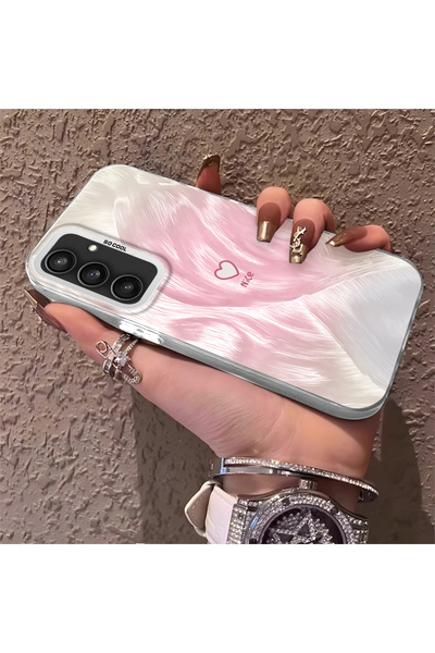 quırkshıeld Samsung Galaxy S23 FE Uyumlu Tatlı Pembe Tonlu Kalp Baskılı Telef...