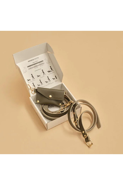 Karaca Home X Pati Bonny Hands Free Leash Set Size S Khaki-Beige