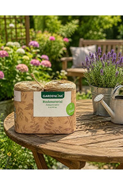 gardenline Set of 2 rolls of natural jute twine – 2 × 100 m