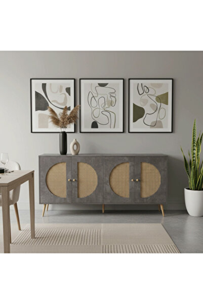 DEC17 Modern Rattan Cane Webbing Buffet Cabinet with High Quality Design
