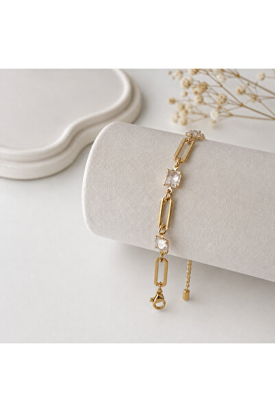 14K VIP Taş Detaylı Gold Bileklik