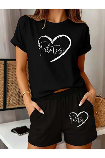 Joetsu Pi̇lats Printed Oversize Tshirt Shorts Set