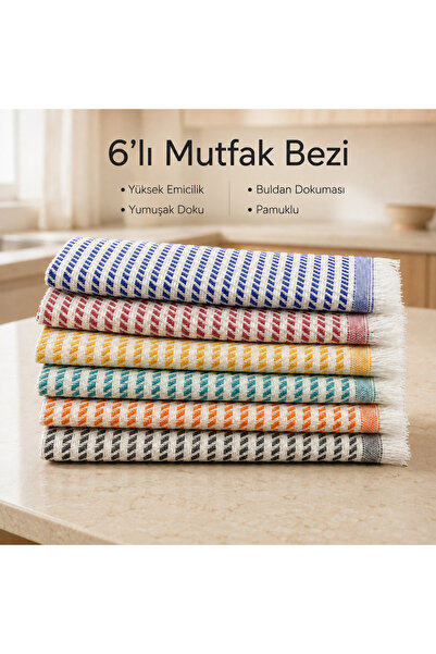Afil Collection Cotton Buldan Washcloths, Pack of 6, 30X50 Cm, Softens with W...