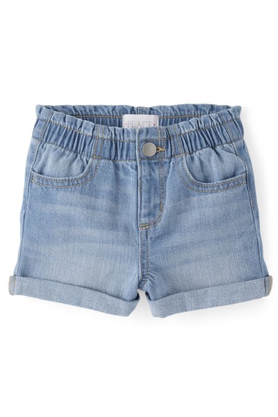 The Children's Place Baby And Toddler Girls Paperbag Waist Denim Shortie Shorts