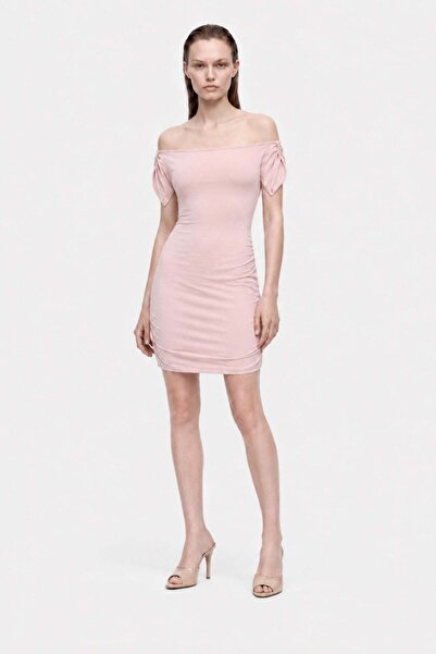 HAKKE Plain Woven Sandy Mini Unlined Dress